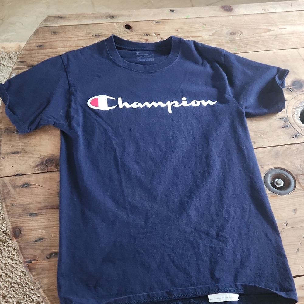 Champion Kids Tee in Navy with Logo